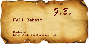 Fall Babett névjegykártya
